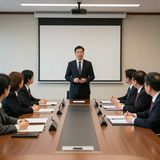 在陈述提案之前，他正式地向委员会致辞。