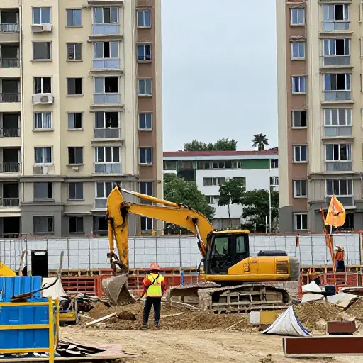 建筑工地持续不断的噪音导致居民长期疲劳和压力巨大。