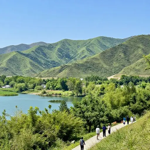 这个国家公园以其风景优美而闻名，吸引了许多游客。