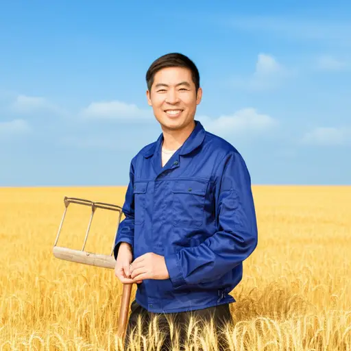 我叔叔是一位农民。