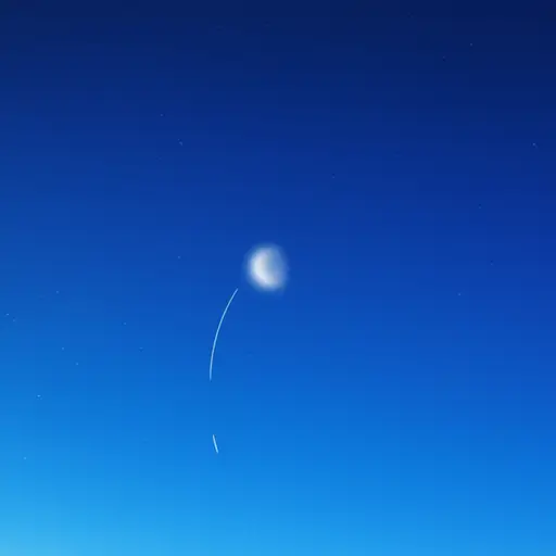 月亮在夜空中划出一道美丽的弧线。