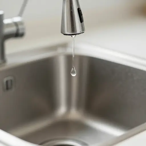 水龙头在滴水，每次只滴一小滴。