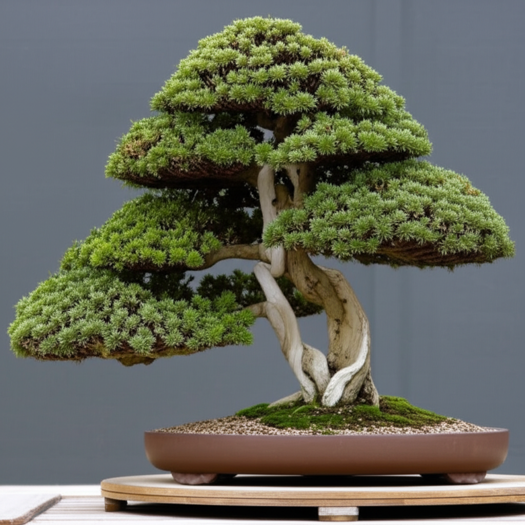 这棵盆景经过多年的精心修剪。