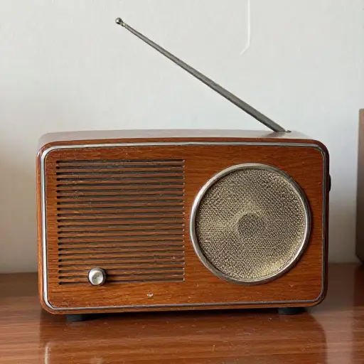 这台旧收音机声音尖锐刺耳，很难听清。