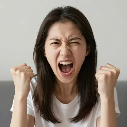 她突然发怒并开始大喊大叫。