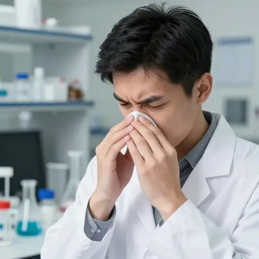 实验室里传出的气味让我恶心想吐。