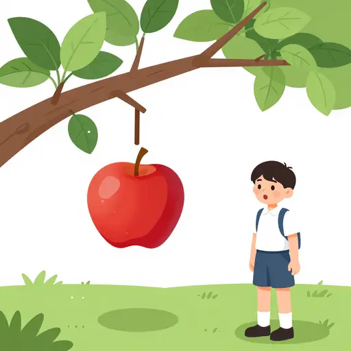 苹果突然从树上掉了下来。