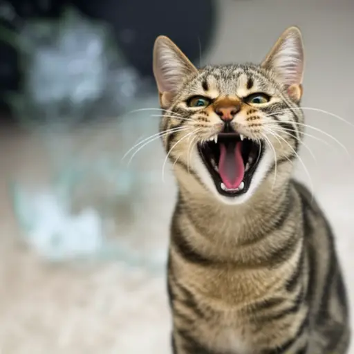 那只猫被突然的巨响吓得尖叫起来。