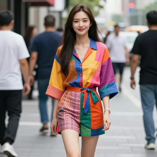 她珍视自己的个性，总是穿得与众不同。