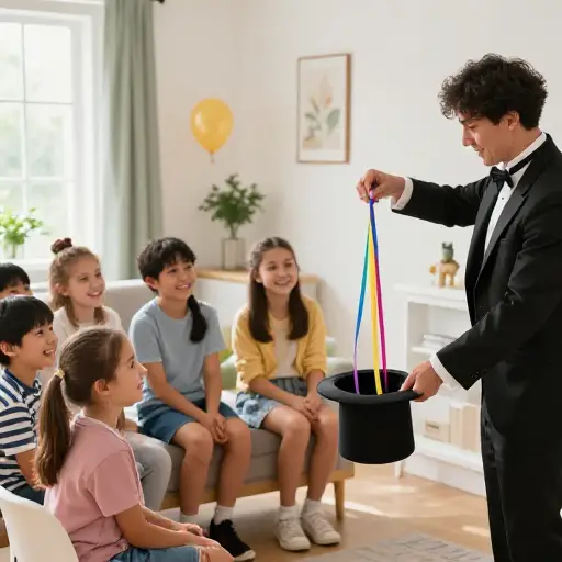 孩子们在派对上喜欢魔术。