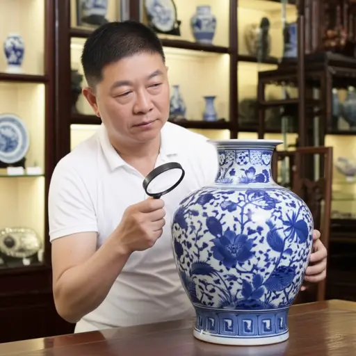 他一下就能辨别出真假古董。