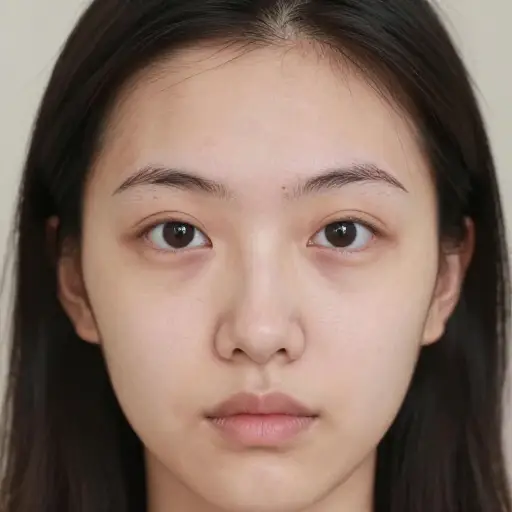 她的眉毛上有一道细小的疤痕。