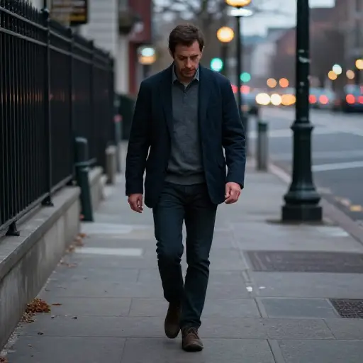 他试图原路返回寻找丢失的钥匙。