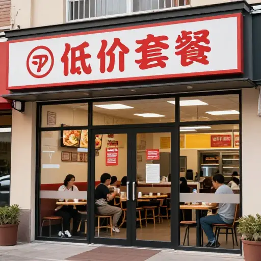 这家快餐店的食物很便宜。