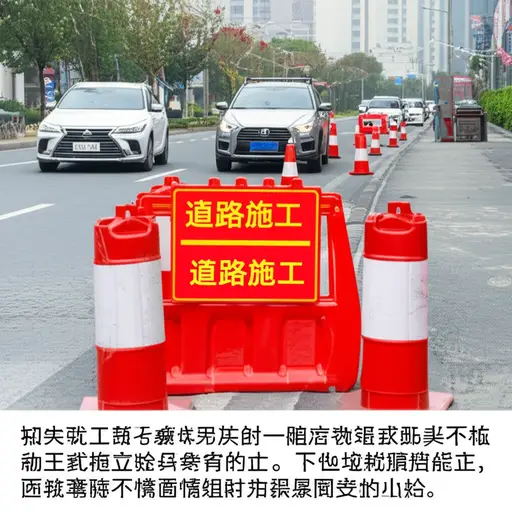 由于前方道路施工，我们不得不绕行另一条路。