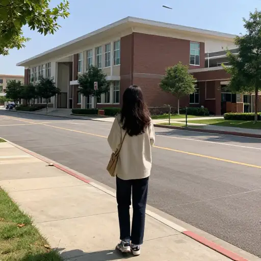 她住在步行可达学校的距离内吗？