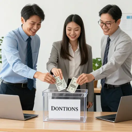 每个人都为办公室派对基金凑了钱。
