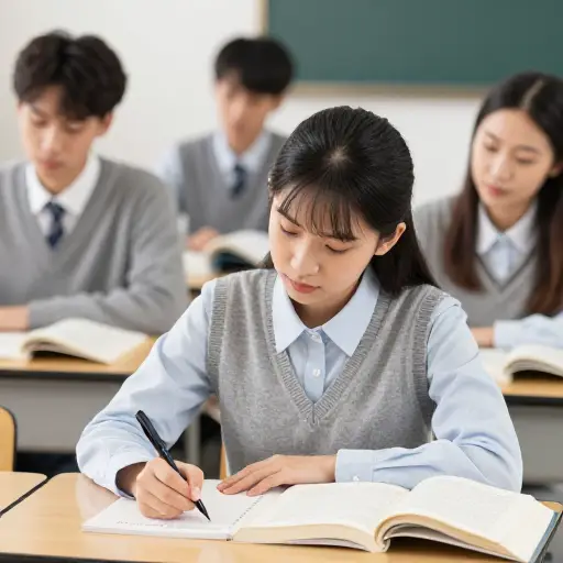 她是个模范学生。