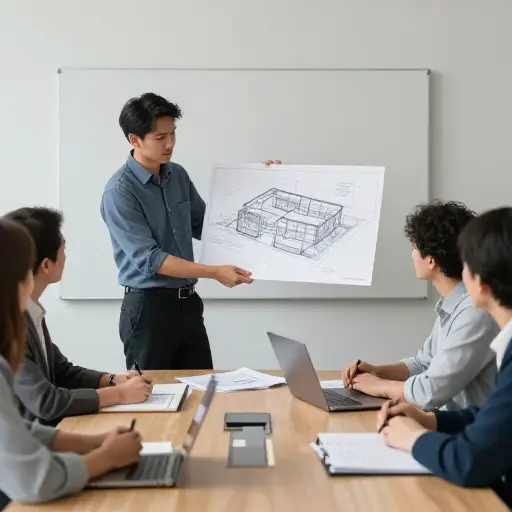建筑师展示了新博物馆的设计图。
