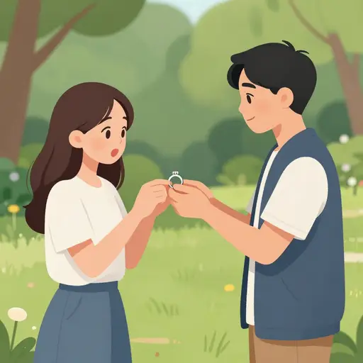 他向她求婚了。