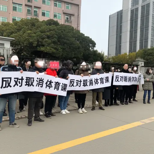一些家长反对学校取消体育课的决定。