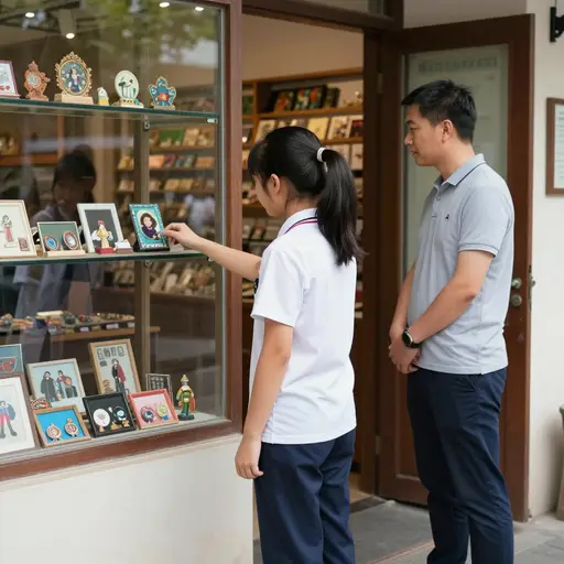 博物馆附近有一家礼品店。