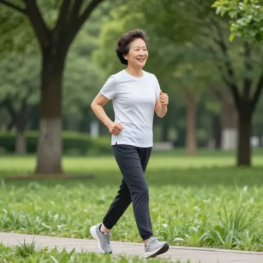 她六十多岁，仍然非常活跃。
