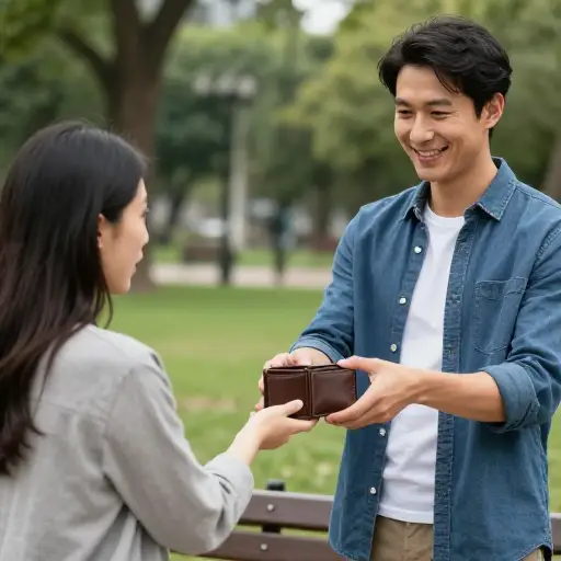 他认为归还丢失的钱包是正确的事。