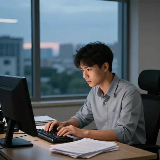 他努力工作，以实现他的愿望。