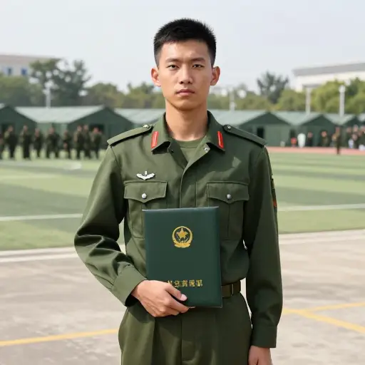 他高中毕业后参军了。