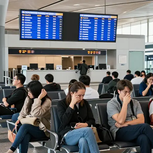 由于罢工，许多航空乘客面临漫长的延误。