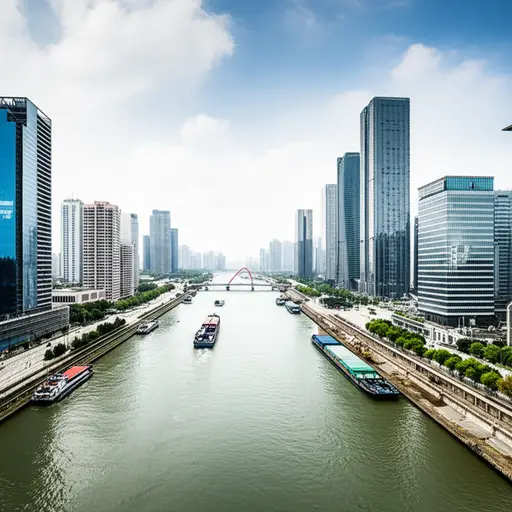 这条运河连接了两个大城市，方便了货物运输。