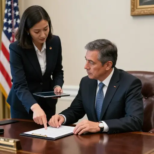 总统的助手为他安排了今天的行程。