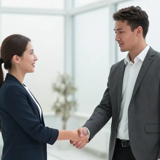 他与我握手时坚定有力。