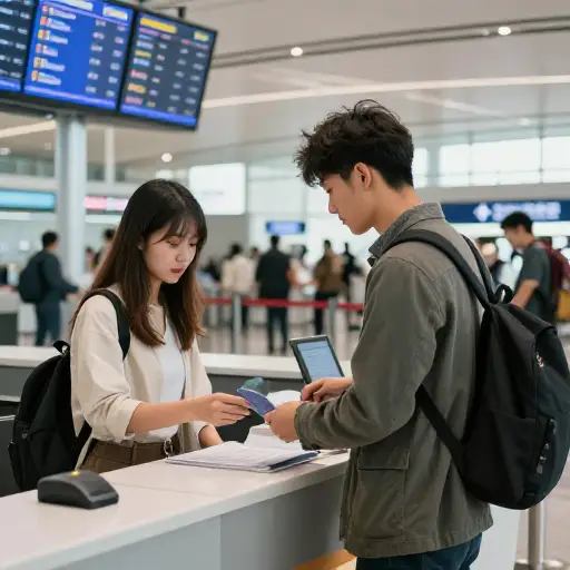 我们为旅行预订了一趟定期航班。