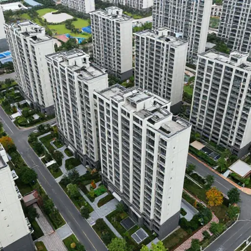 我的父母住在一个大型住宅区。