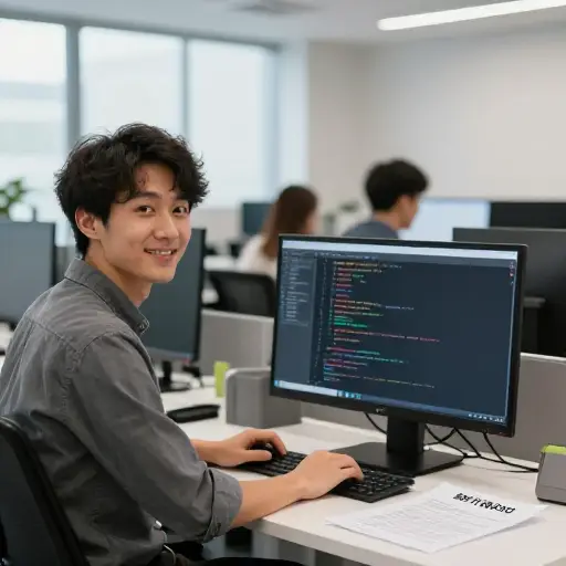 他在编程方面的高超技能让他在公司获得了晋升。