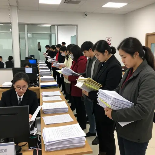 为了申请护照，我们不得不经历一大堆繁琐的文书工作和面试程序。