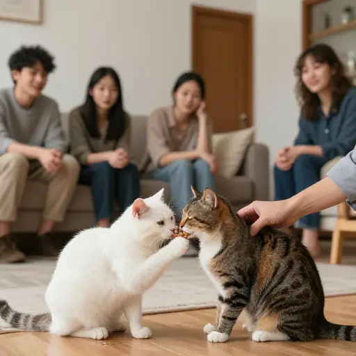 我们中的任何人都可以在你外出时照看猫。