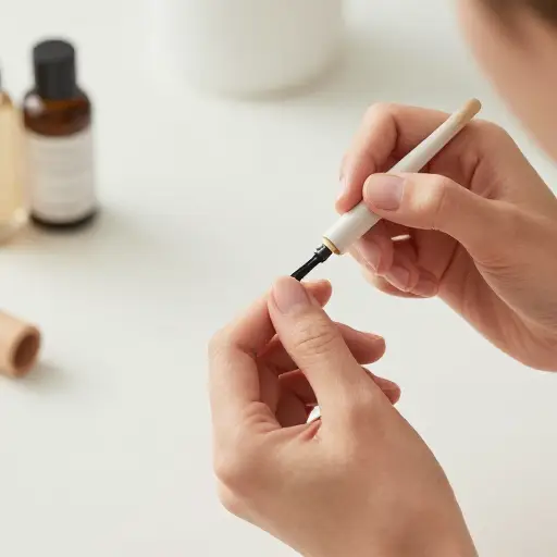她周末会在家涂指甲。
