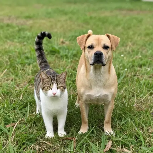 这只猫比那只狗小。
