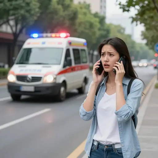 她叫了救护车，救护车立刻就到了。