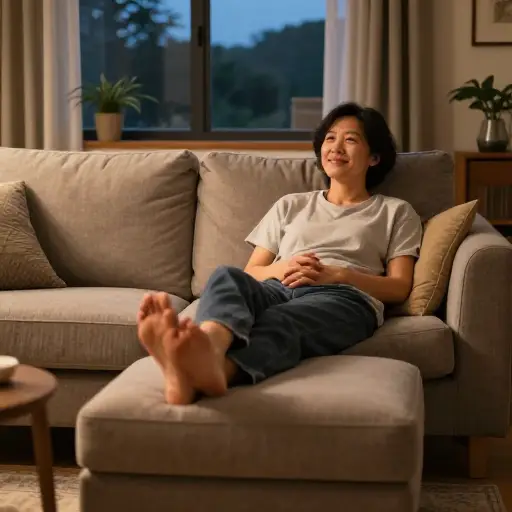 在孩子们回家前，把脚翘起来休息半小时。