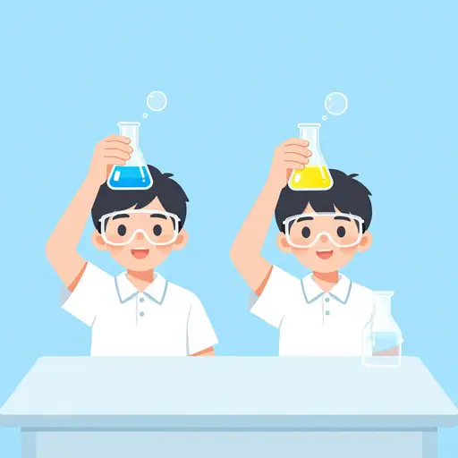 学生们正在科学实验室里学习。
