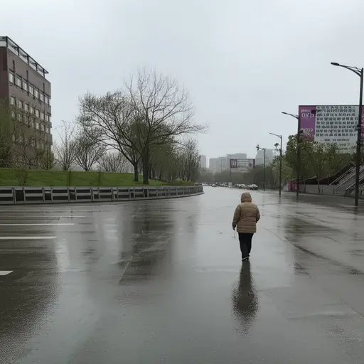 外面开始飘小雨了，不过还不用穿雨衣。