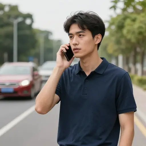 我打电话向道路救援求助。