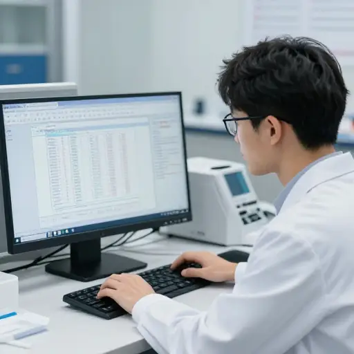 这位研究员正在分析最近实验的数据。