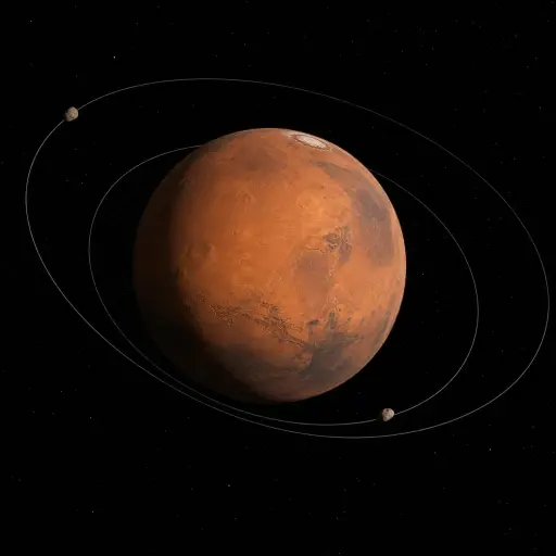 火星有两颗小卫星围绕着它运行。