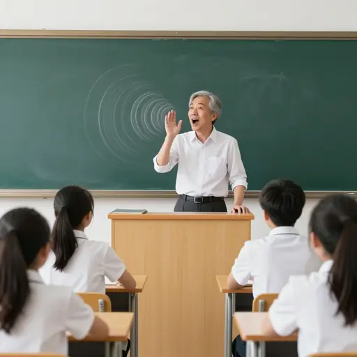 老师的响亮声音在教室后排都能听到。