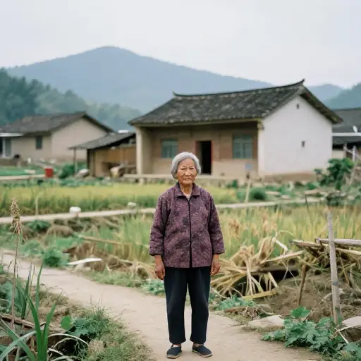 我奶奶住在一个小村庄里。